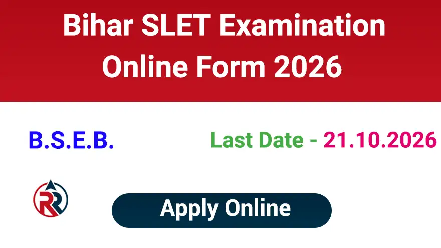 Bihar SLET Online Application Form 2026 Notification