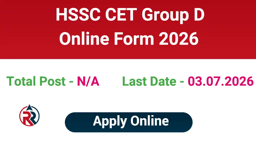 HSSC CET Group D Vacancy 2026 Apply Online