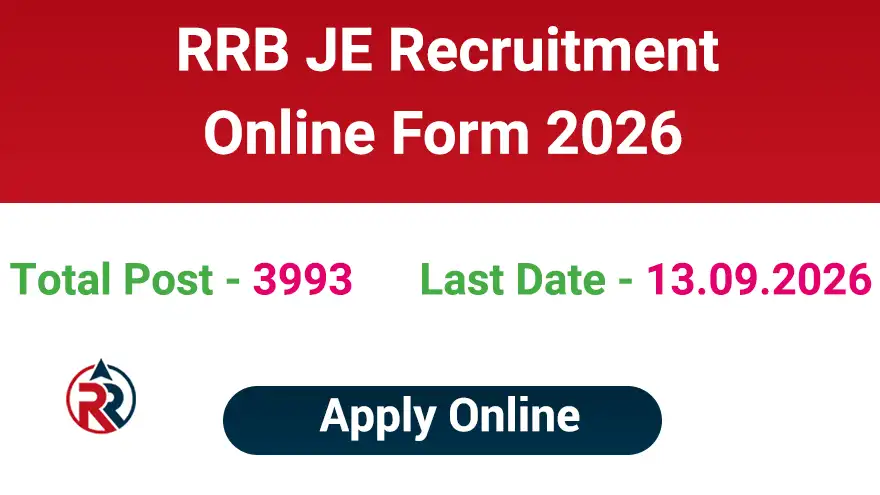 RRB Junior Engineer JE Recruitment 2026 Apply Online