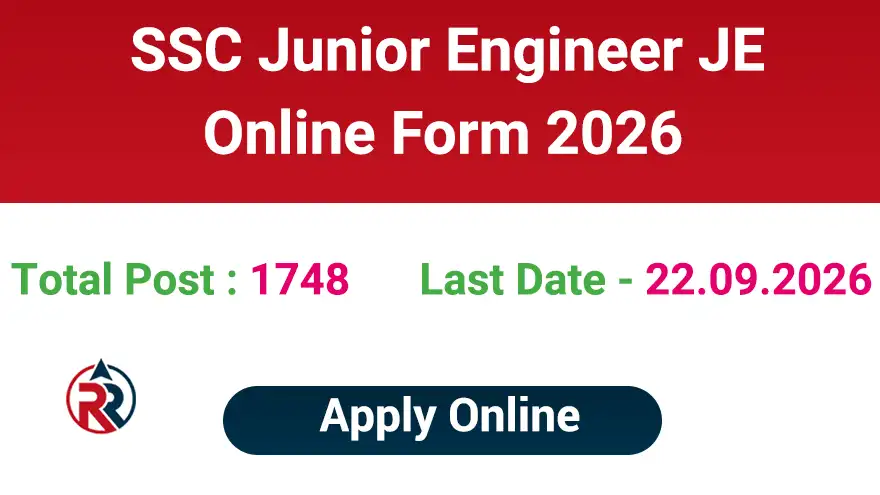 SSC Junior Engineer JE Recruitment 2026 Online